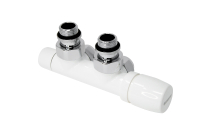 ILHINA - Ensemble robinet équerre blanc modèle droite - multicouche 16 mm