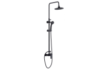 Système douche mécanique noir pomme 5 jets diamètre 207 mm