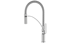 Mitigeur évier chromé bec flexible déclipsable hauteur 482 mm - TUBIG