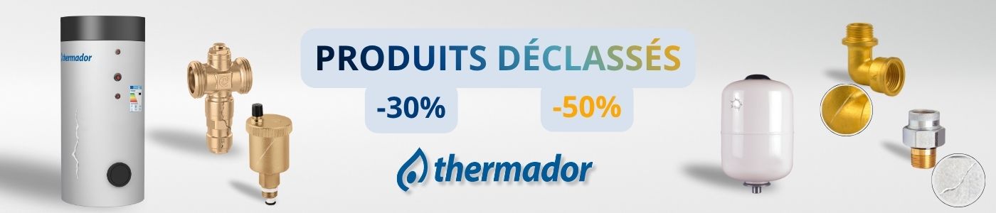 Bannière produits déclassés Thermador avec remises -30% et -50%