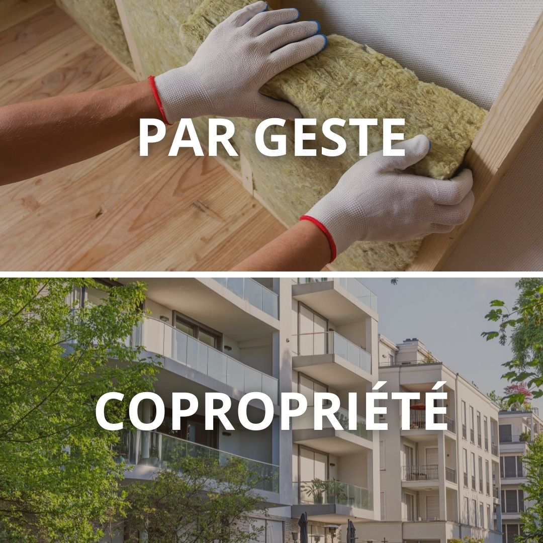 Parcours par geste (isolation) et Copropriété (immeuble d'habitation) - ce qui s'applique en 2025