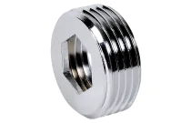 199GCH - Fourrure avec butée laiton chromé à visser