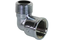 92GCH - Coude égal 90° laiton chromé à visser mâle-femelle