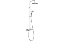 Système douche thermostatique NF chromé pomme ronde ABS diamètre 200 mm